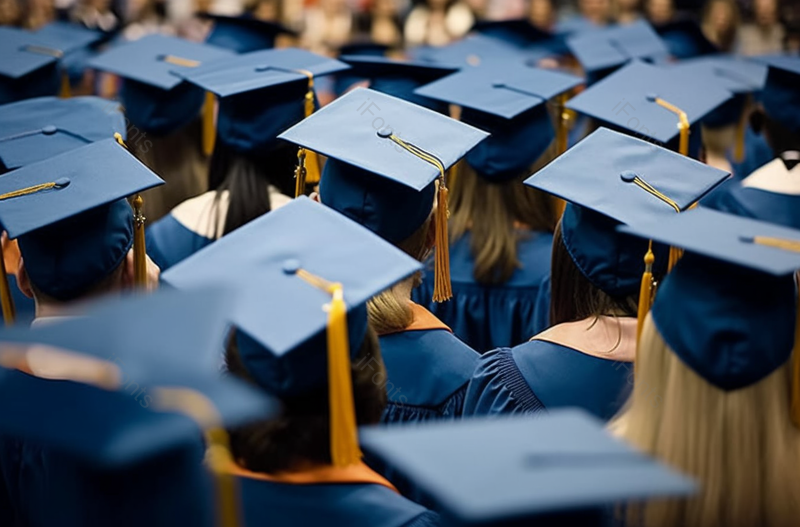一群戴着博士帽的大学生参加自己的毕业典礼背景图,高清,摄影图,摄影图片,图片大全,摄影图免费下载